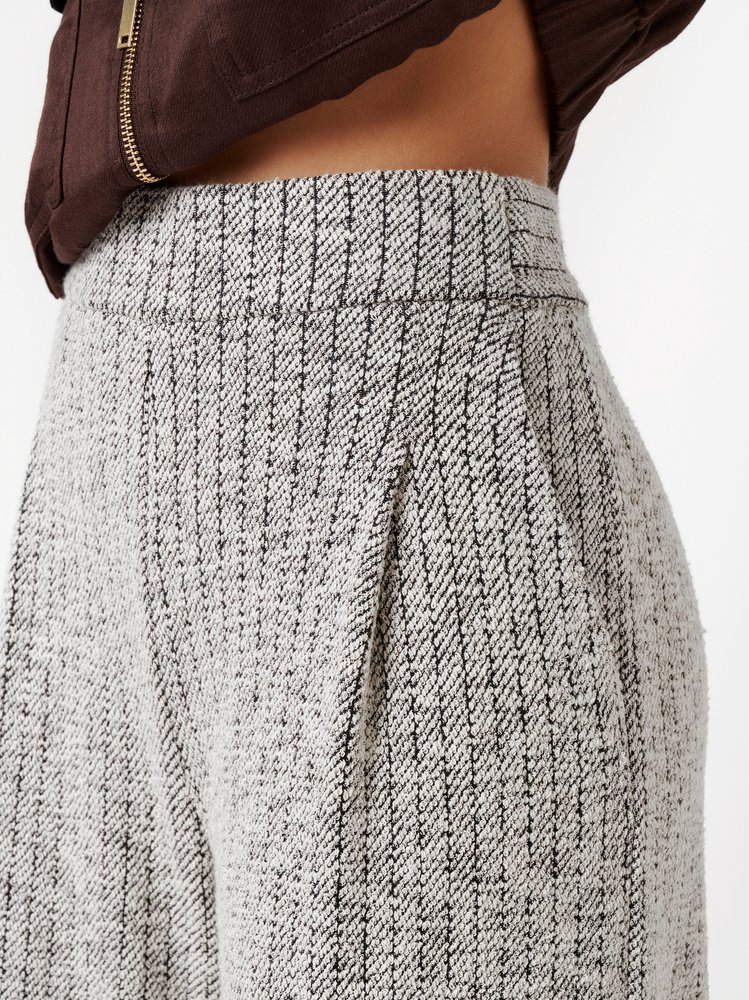Womens trousers Mara Wide in navy / offwhite, wide-leg trousers in striped boucle, detail view