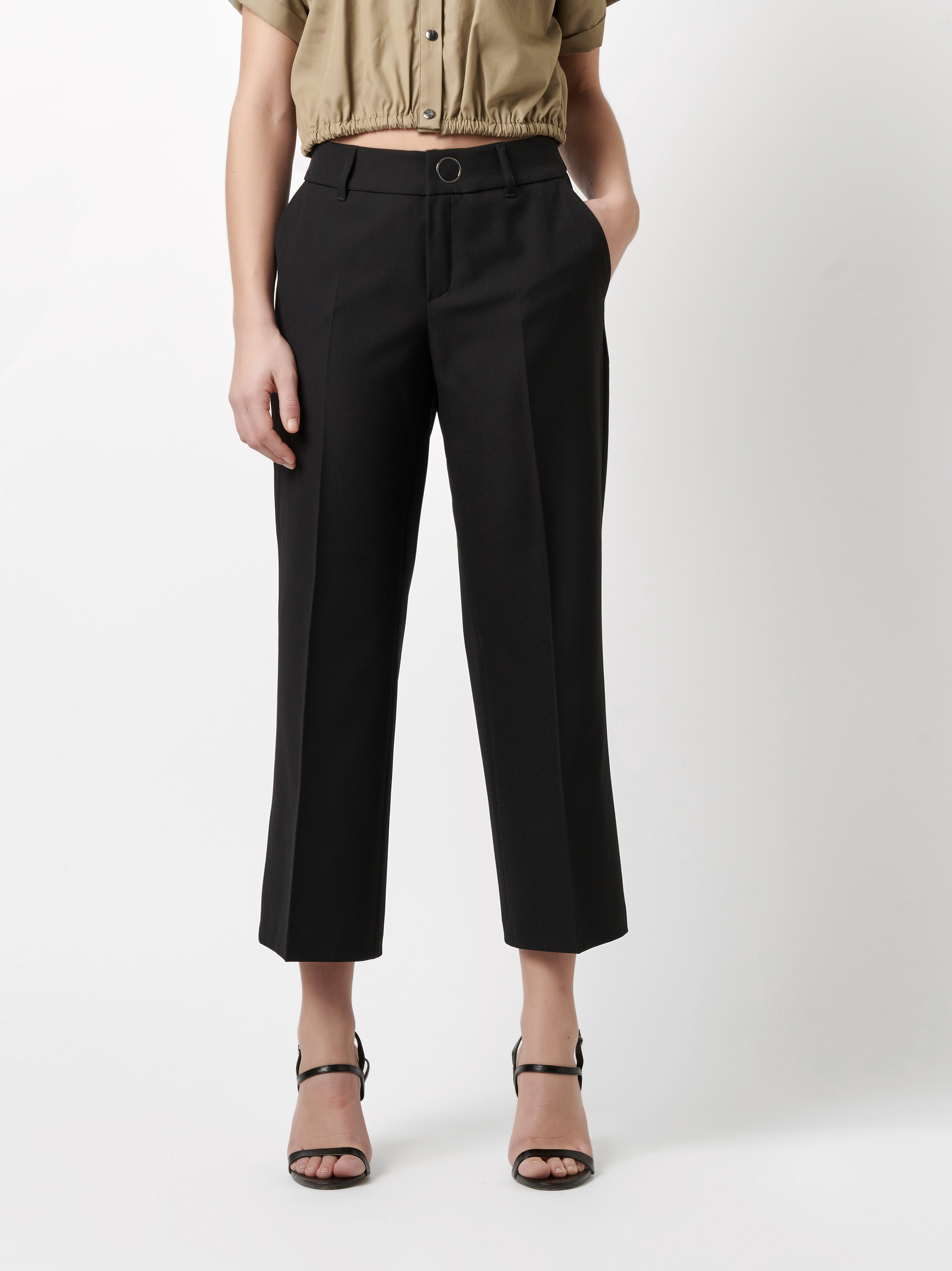 Trousers May_305 black front view Trousers May_305 black front view