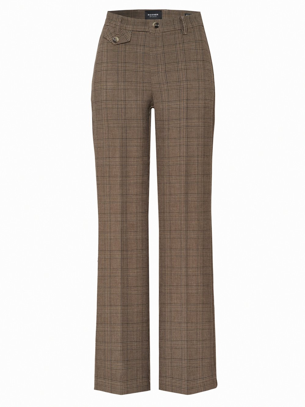 Womens trousers Audrey Flared in Navy, flared trousers in glen check, product view