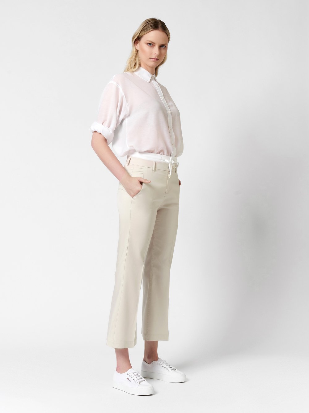 Flared in 7/8-Länge | Style »Alisa_335« light beige