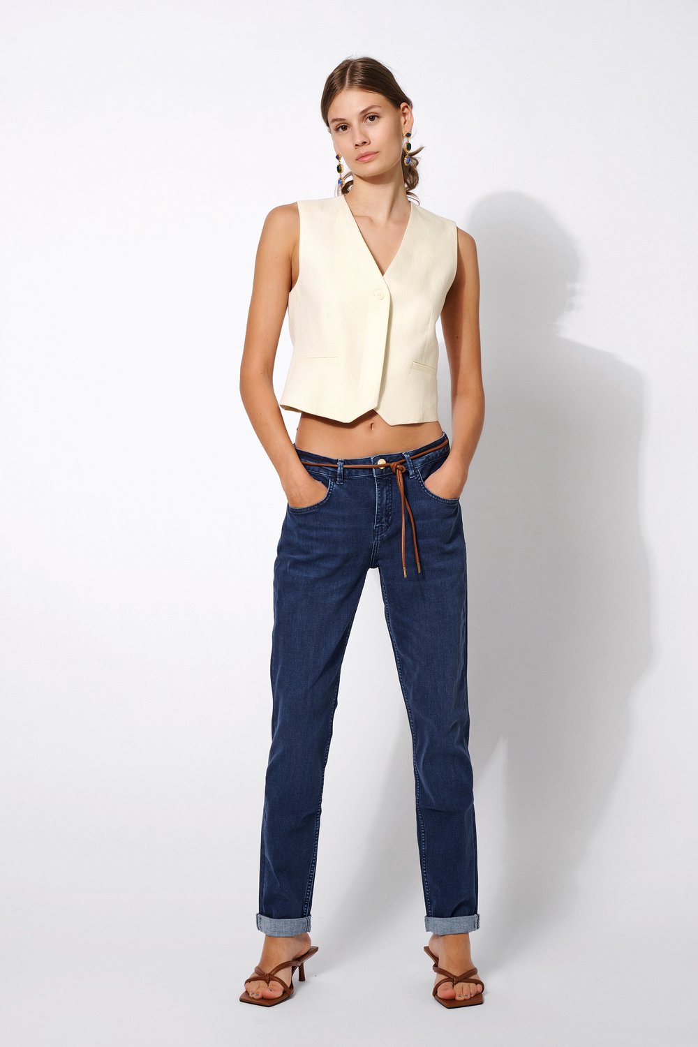 Relaxed jeans with a tie belt | Style »Masha_097« blue used