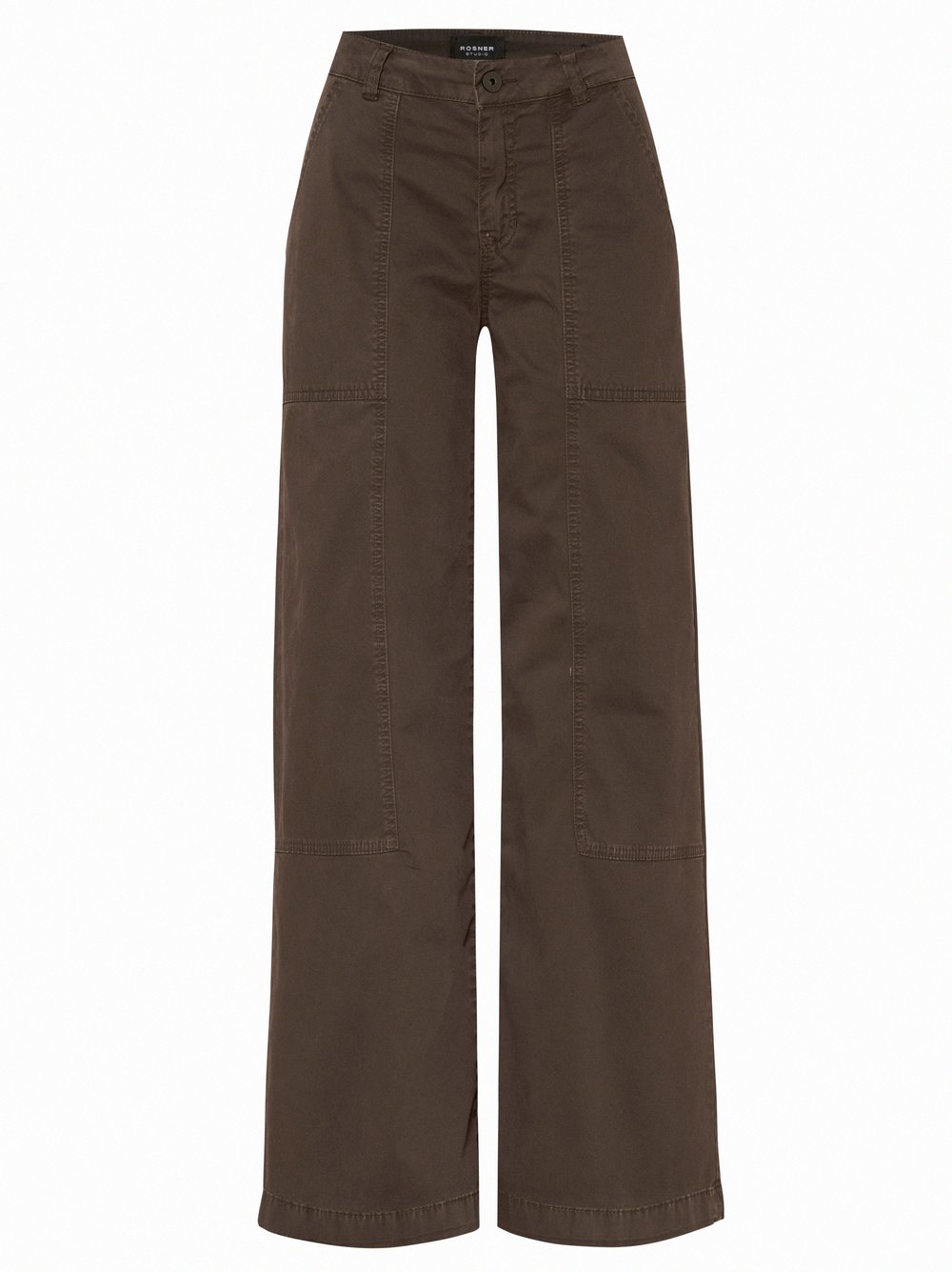 Womens trousers Mara Wide in Dark Brown, wide-leg worker trousers, product view