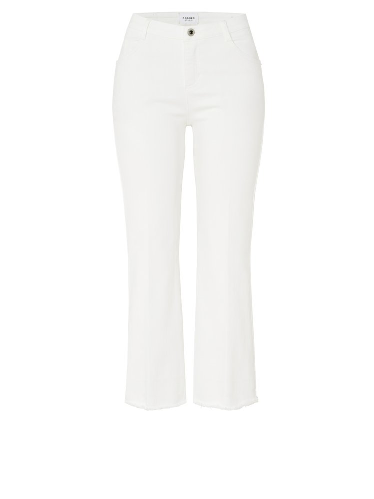 Womens jeans Antonia Bootcut in offwhite, flared jeans with raw hems, product view