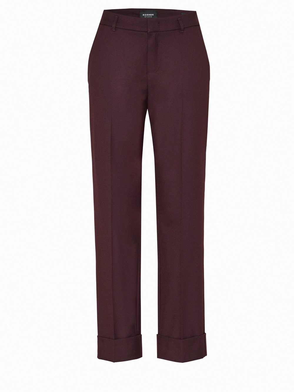 Womens trousers Audrey Turn Up in Bordeaux, tailoring trousers with turn-up, product view