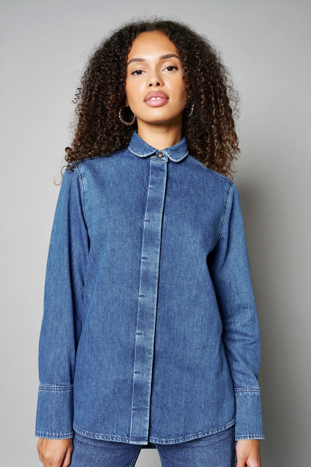 Denim shirt | Style »Billie« mid blue