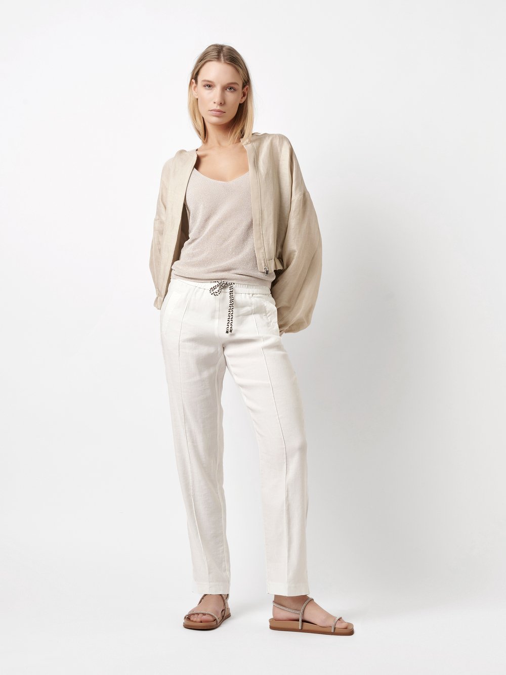 Entspannte Leinenhose | Style »May_446« white