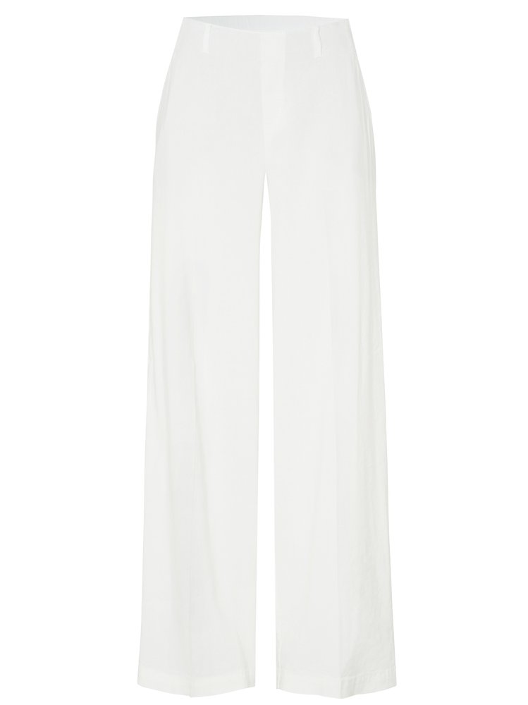 Womens trousers Mara Wide in offwhite, wide-leg linen trousers, product view