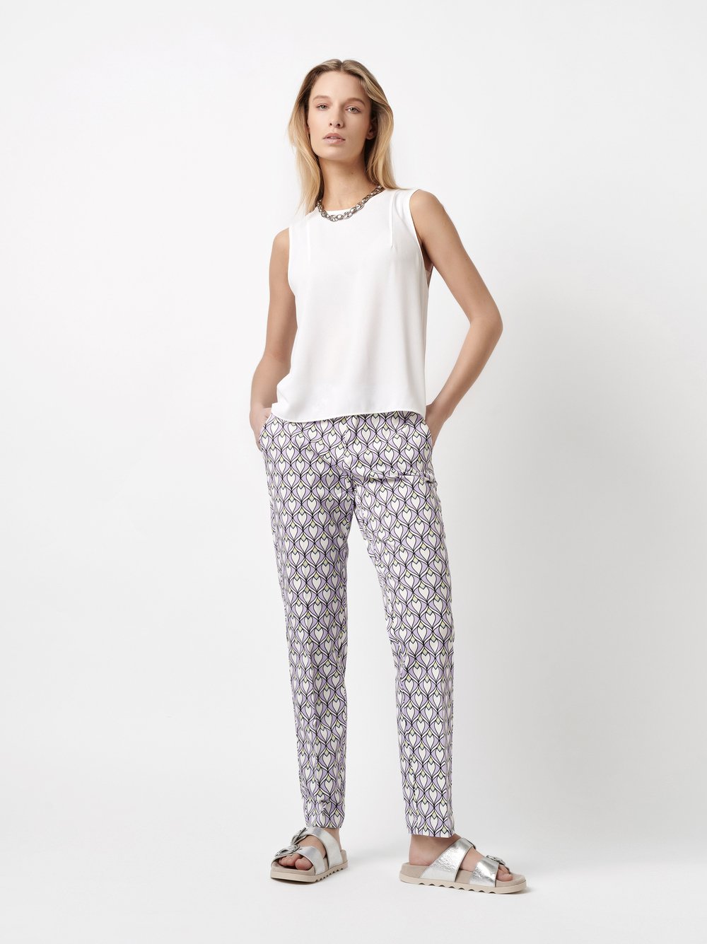 Gemusterte Chino | Style »May_295« multicolour lavender