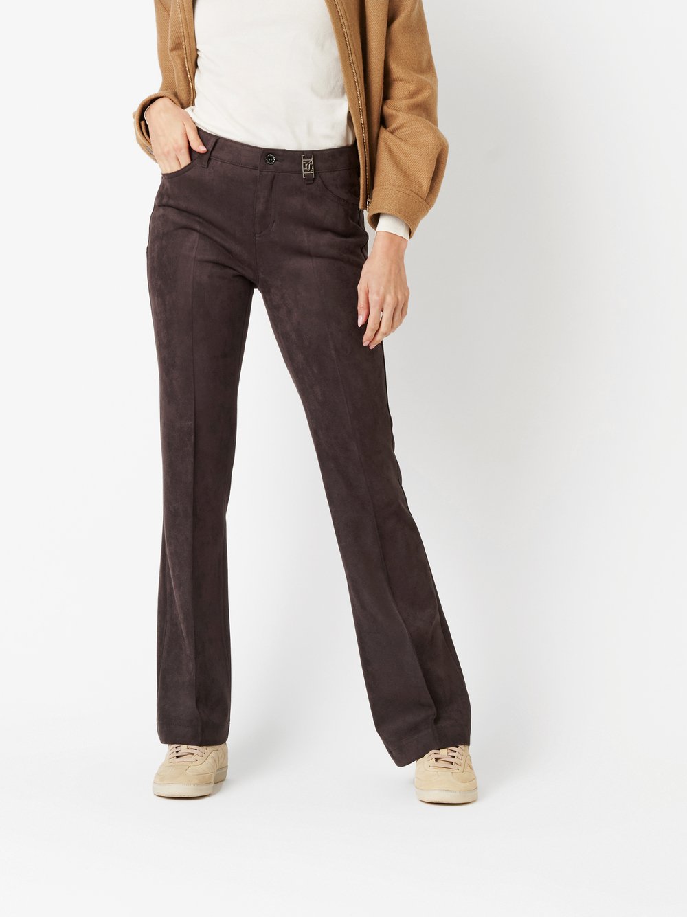 Trousers Antonia_409 brown front view Trousers Antonia_409 brown front view