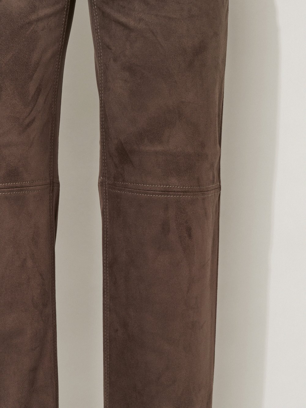 Womens trousers Audrey Straight in Brown, straight-fit trousers in suede look, detail view