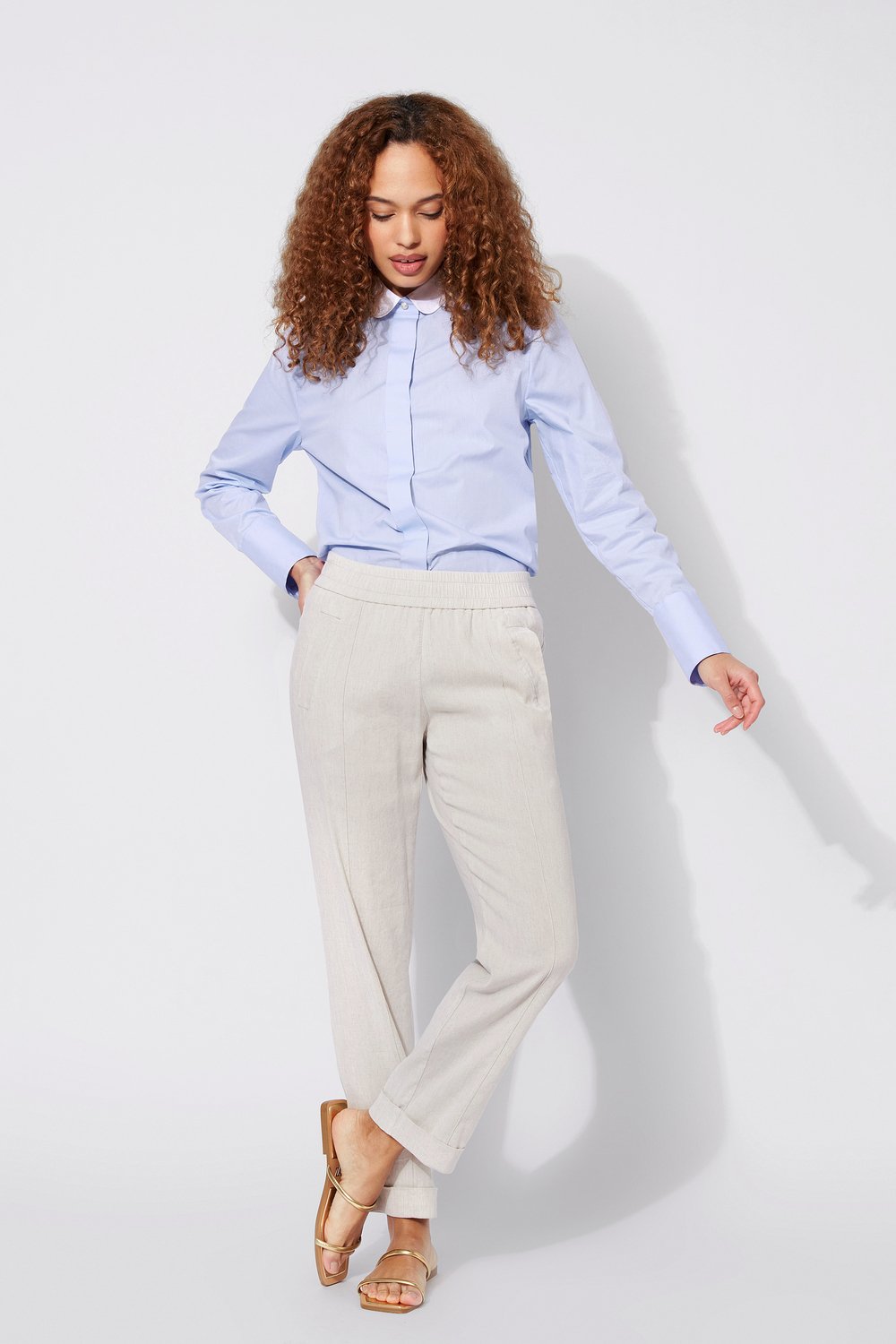 Linen trousers | Style »May_446« light beige