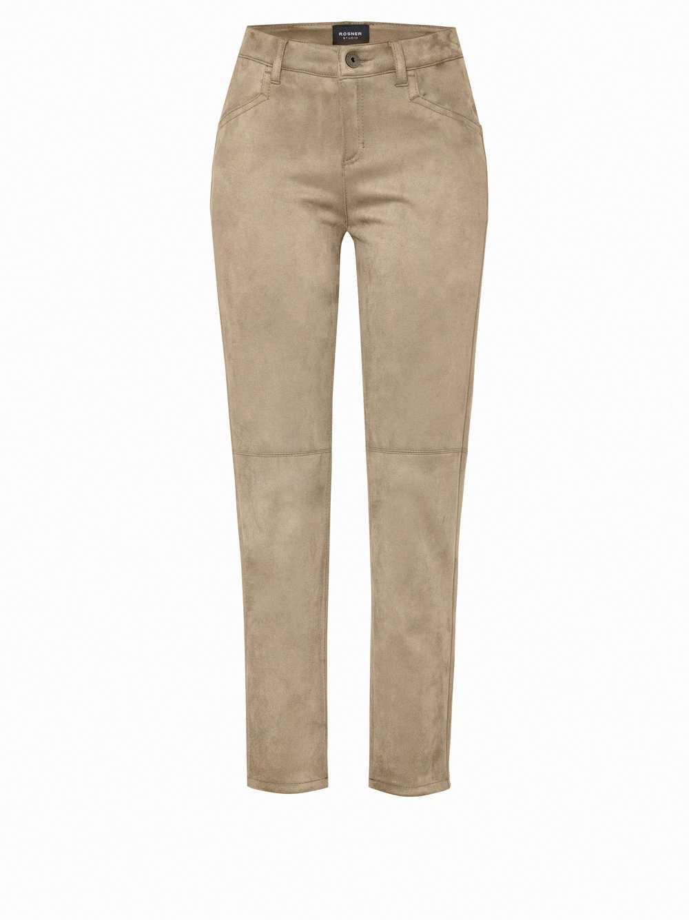 Womens trousers Alisa Slim in Light Brown, slim-fit trousers in suede look, product view